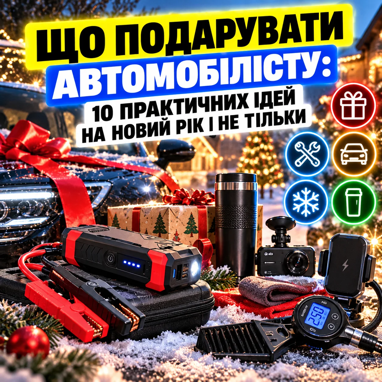 Корисні подарунки для автомобіліста: компресор, пилосос, подушка з підігрівом