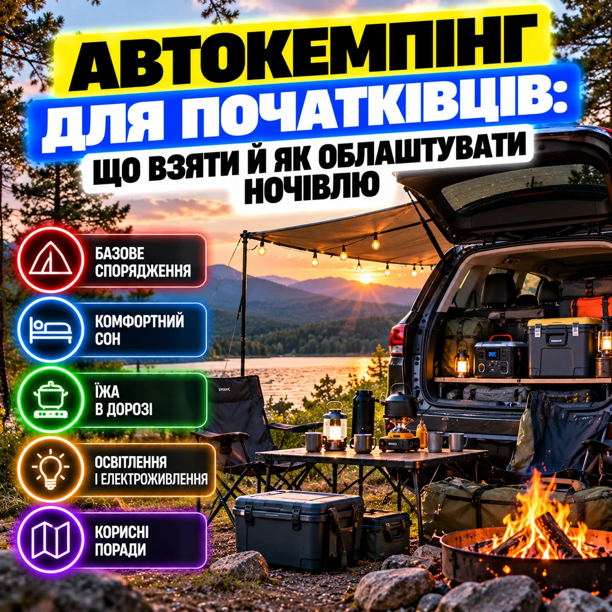 Надувний матрац SUITU на задньому сидінні для автокемпінгу