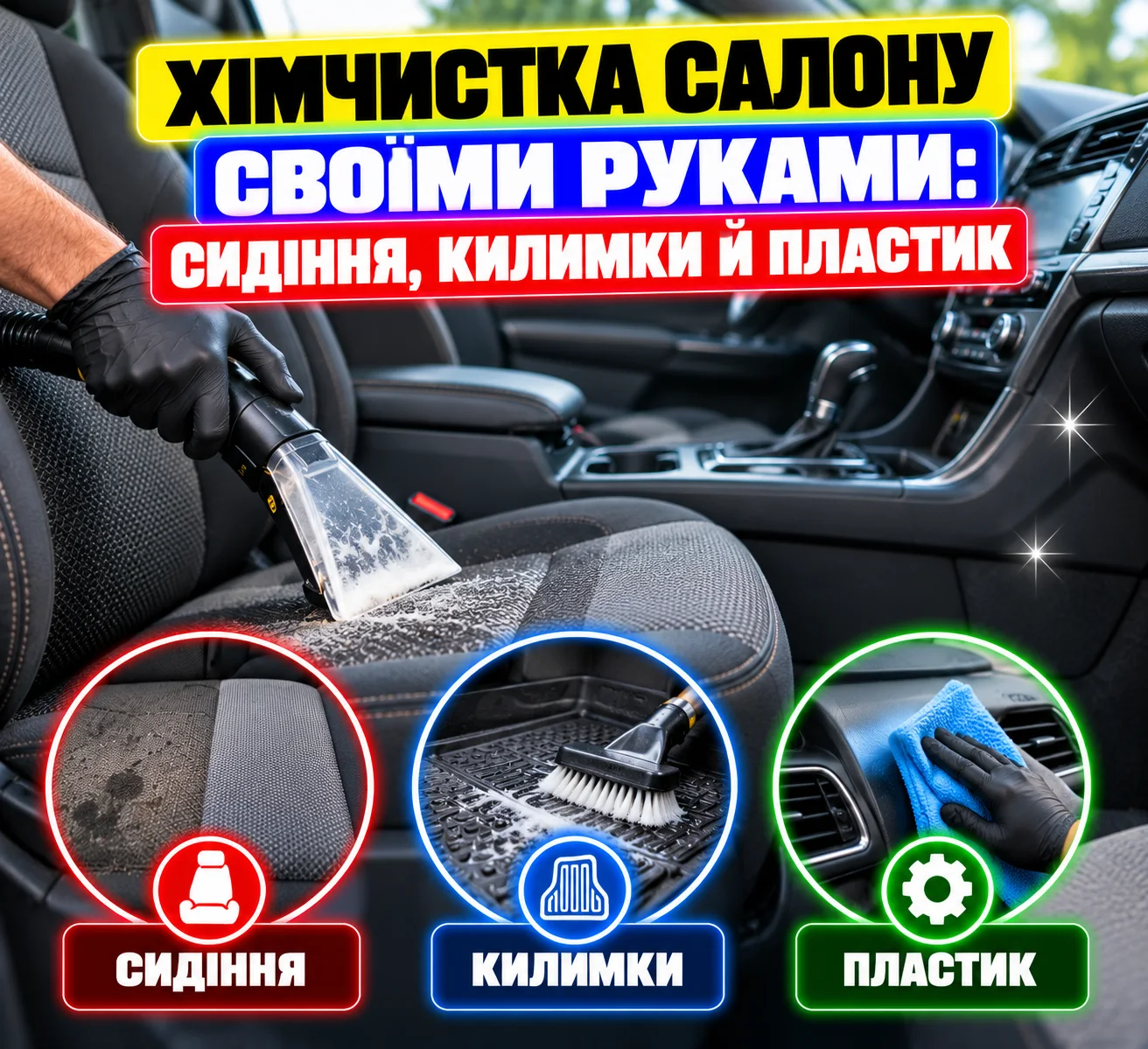 Бездротовий пилосос SUITU для хімчистки салону автомобіля