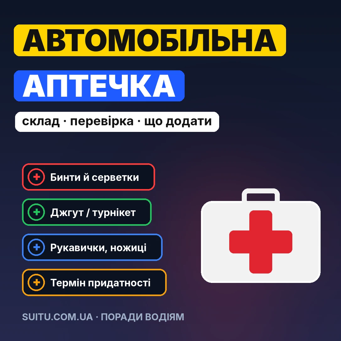 Автомобільна аптечка: склад і що додати